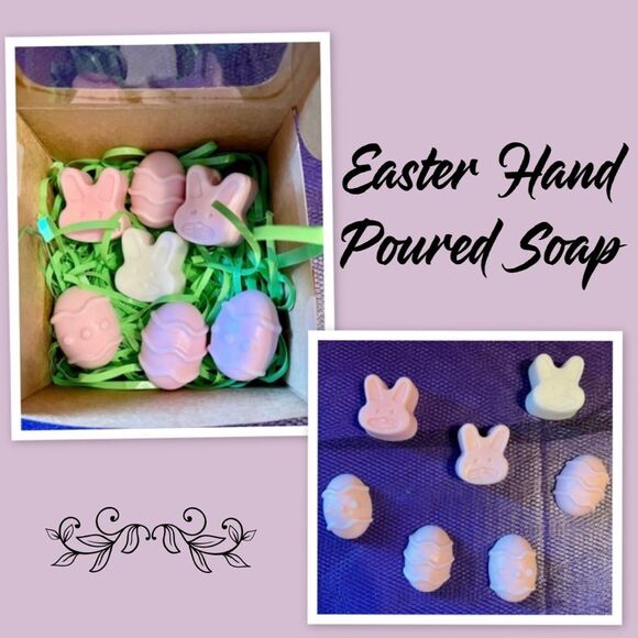 Children Easter Eggs & Bunnies Soap Set, Easter Soap Set, Children Fun Soap Set - Picture 1 of 1